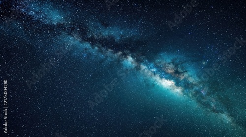 Stunning view of the milky way galaxy with bright stars and cosmic dust in the night sky