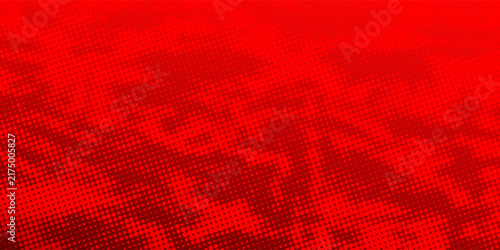 Bright Red Halftone Pattern Background with Abstract Gradient Texture.
