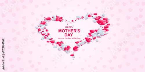 Versatile Pink Hearts Design Template for Mother's Day, Valentine's, Women's Day Cards 