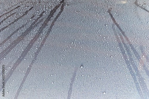 water beading on waxed car paint