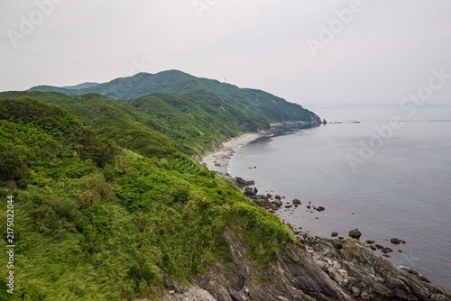 井野浦の海岸線と宇和海の空撮（愛媛県伊方町）