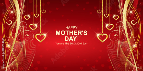 Versatile Pink Hearts Design Template for Mother’s Day, Valentine’s, Women’s Day Cards, Banners, and Web Ads