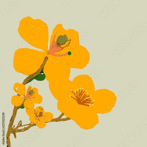 Minimalist Hand Drawn Floral Painting