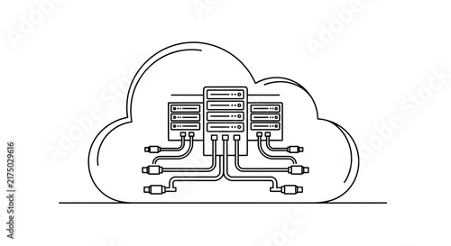 Plakat Cloud Server Infrastructure Outline Vector