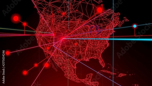 Digital Map North America Global Network Data Transfer