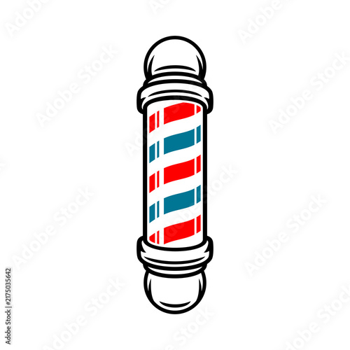 Barber pole design on white background 