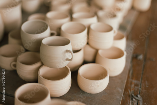 The process of creating pottery.