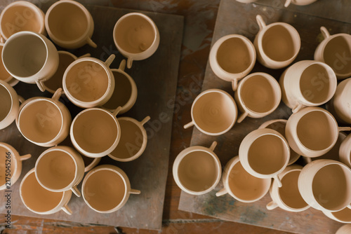 The process of creating pottery.