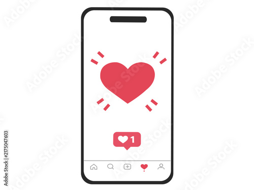 Fototapeta いいね！イイネ！スマホSNSイラスト