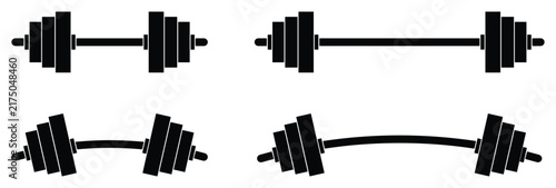 Four weightlifting barbells