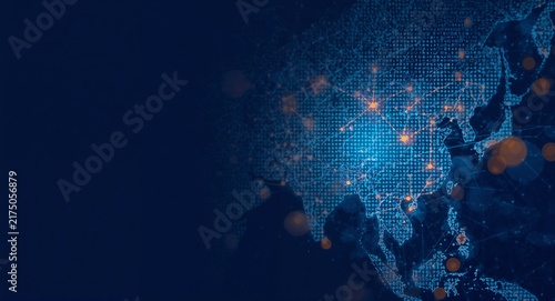 Illustrating strategic economic imagery focused on reducing reliance on China by promoting domestic innovation diversified sourcing and resilient supply chain management with copy space on the left