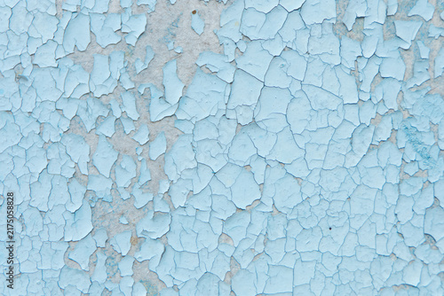 Quadro su tela Textured background cracked paint with light blue peeling paint suitable for wri