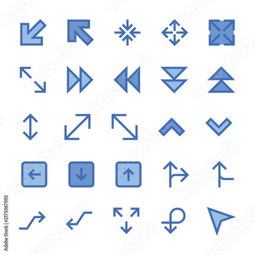 Filled Color Outline icons for Arrows