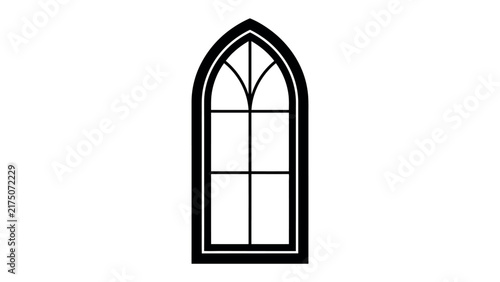 Gothic Window: An iconic Gothic arch window, characterized by its pointed shape and intricate tracery, symbolizing architectural heritage and timeless elegance.