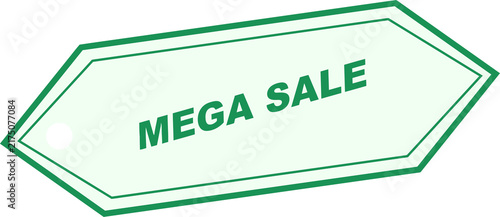 Obraz na płótnie Green mega sale tag label isolated on white background isolated on transparent b