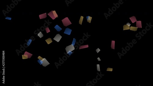 Magnetic Paper Shards Animation on Transparent Background