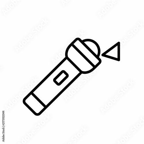 Flashlight Icon Vector Line Art Torch Light Symbol