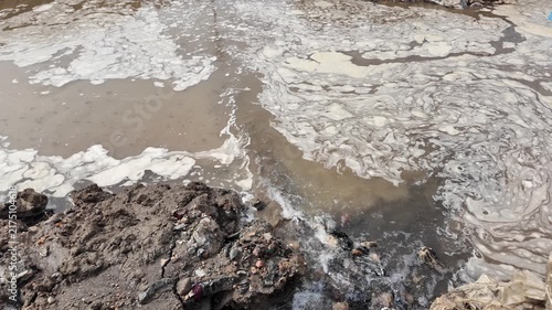 Broken PVC Pipe in Flood Affected Area