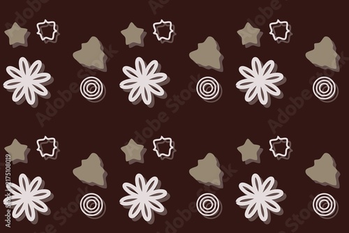 Seamless red pattern of ditsy star flowers