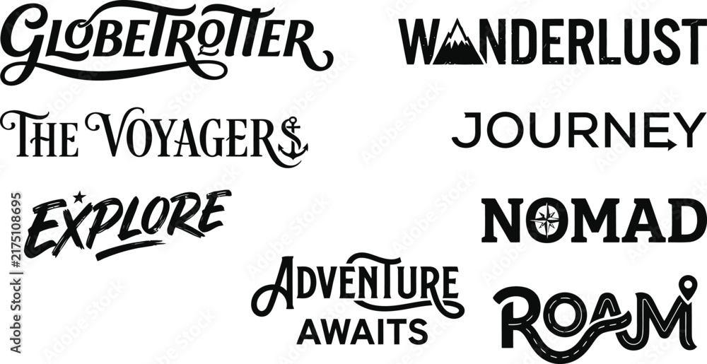 Obraz premium Travel themed vintage style word collection