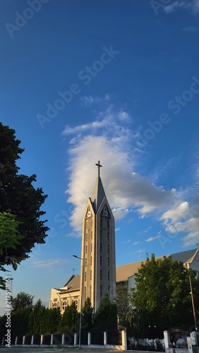 Obraz na płótnie church steeple and clock tower