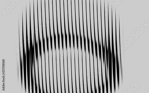Canvastavla Abstract black and white vertical line pattern with a circular distortion effect