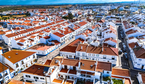 Canvastavla Aerial view of Porto Covo, Alentejo, Portugal