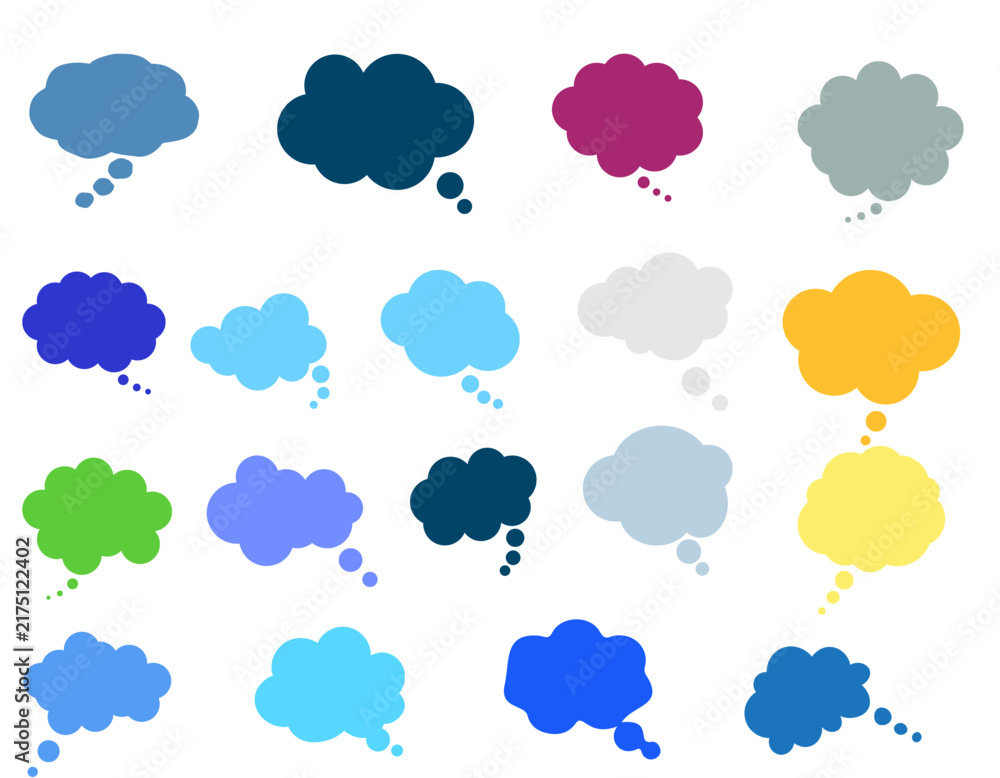 Obraz premium set of colorful speech bubbles on a white background. 