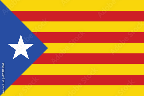 Obraz na płótnie Estelada Catalan Independence Flag Flat Illustration