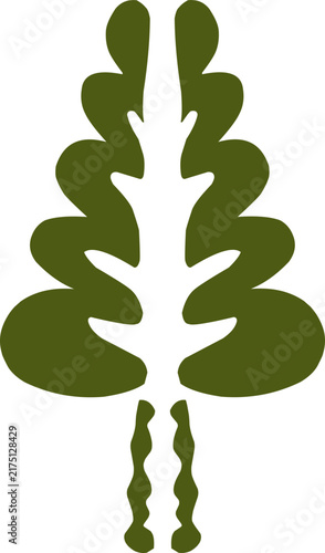 Abstract rounded green leaf tree element