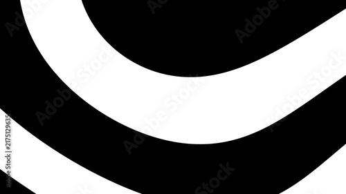 Abstract black and white moving stripes loop seamless monochrome organic wavy lines background