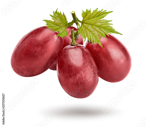 red grapes berries isolated on white background. macro. with clipping path