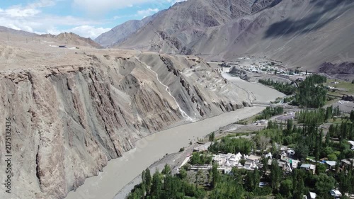 aerial view of Indus river in Ladakh  India