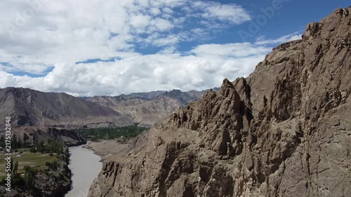 aerial view of Indus river in Ladakh  India
