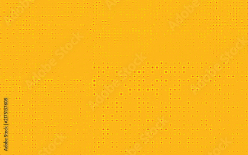 Abstract Yellow Halftone Dot Background with Irregular Pattern