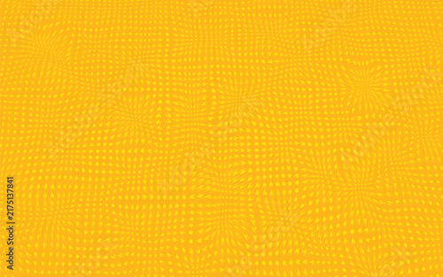 Abstract Yellow Optical Distortion Pattern Background with Orange Accents
