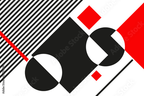 Foto An abstract geometric composition in the style of suprematism and bauhaus, featu