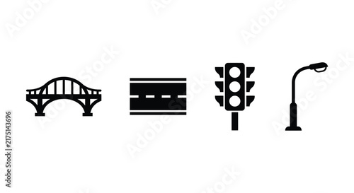 Bild auf Leinwand City_infrastructure_icon_set_sil?_finn.eps