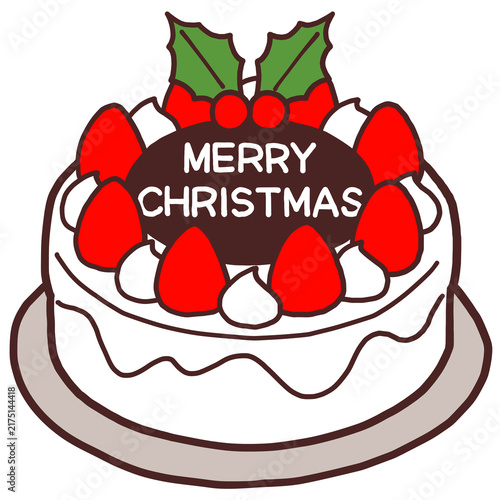 Obraz na płótnie クリスマスケーキのかわいい手描きイラスト