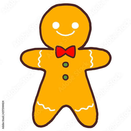 Obraz na płótnie クリスマス ジンジャーブレッドマンのかわいい手描きイラスト