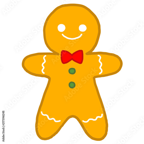 Obraz na płótnie クリスマス ジンジャーブレッドマンのかわいい手描きイラスト