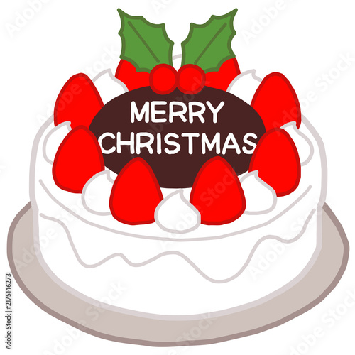 Obraz na płótnie クリスマスケーキのかわいい手描きイラスト