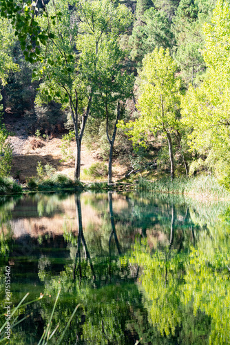 waterfalls, lakes and reflections in the crystal clear water at Arroyo Frio
