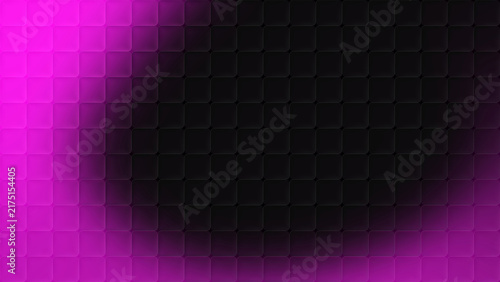 Fotografie Neon pink and black gradient cubic glass pattern background