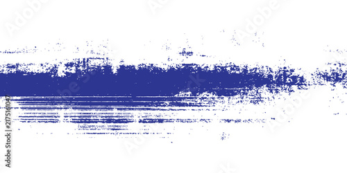 Foto Horizontal blue grunge brush stroke paint banner texture on white background vector illustration graphic design art