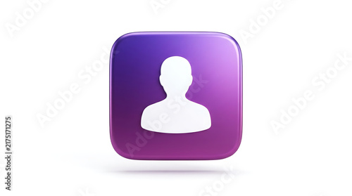Purple user profile icon with silhouette