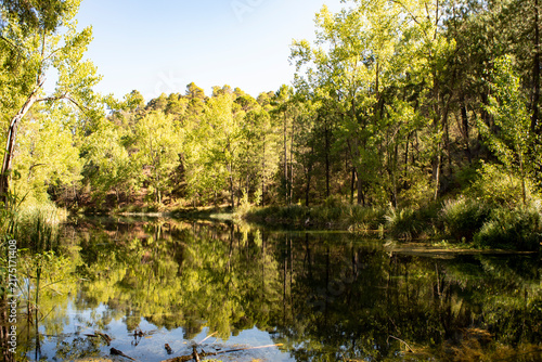 waterfalls, lakes and reflections in the crystal clear water at Arroyo Frio