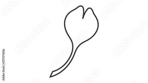 фотографія Ginkgo Leaf Outline: A simple, elegant line drawing of a single ginkgo leaf, showcasing its distinctive bilobed shape and delicate stem