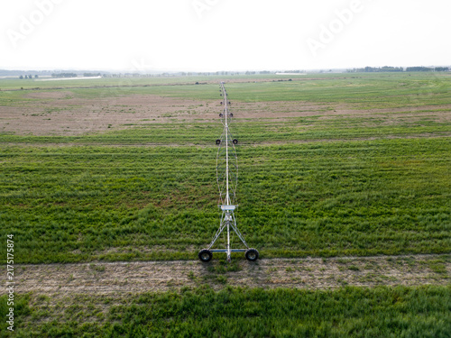 Foto Aerial View of Circular Irrigated Agricultural Field Near Curbe, Huesca, Spain