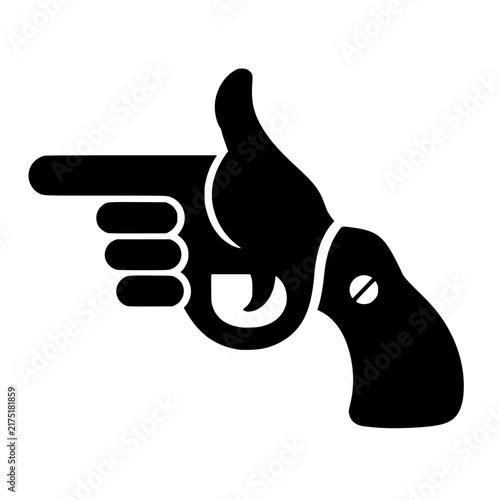 Fotografie Finger Gun Sign SVG, PNG, Pistol Hand Gesture Cut File, Revolver Hand Silhouette